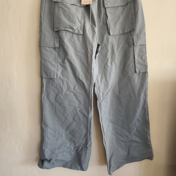 NWT Missguided Slate Nylon Straight Leg Cargo Trousers Size 14 - Picture 5 of 13
